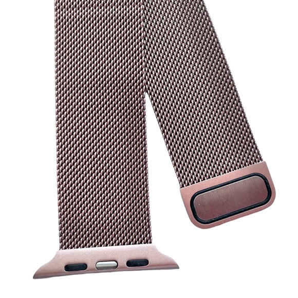 NEW ROSE Gold Pink Stainless Steel Milanese Loop Band Apple Watch 42/44/45/49mm - Picture 3 of 7